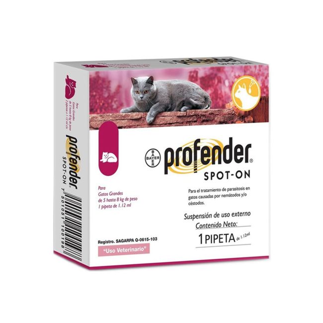 BAYER - Profender Spot-on Antiparasitario Interno 5 a 8 Kg