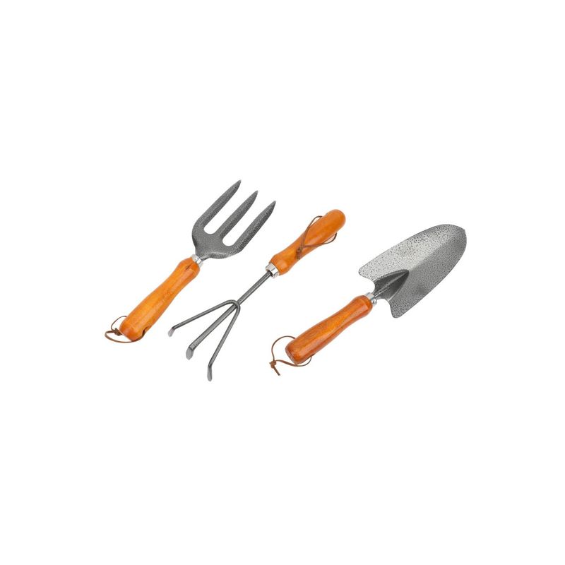 HOMEWELL - Set Herramientas Jardinería Pala Rastrillo Tridente (3u) HOMEWELL