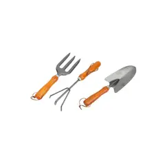 HOMEWELL - Set Herramientas Jardinería Pala Rastrillo Tridente (3u)