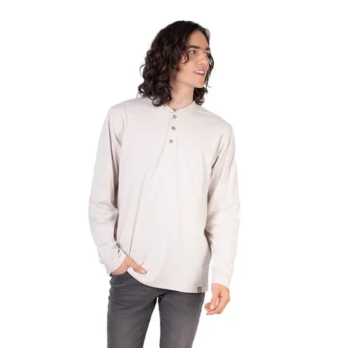 LENGA - Polera Hombre Manga Larga con Botones Queule.-