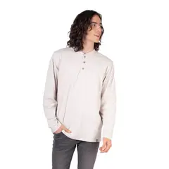 LENGA - Polera Hombre Manga Larga con Botones Queule