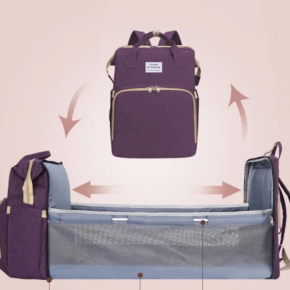 OEM - MOCHILA MATERNAL 3 EN 1 CON MUDADOR PORTATIL