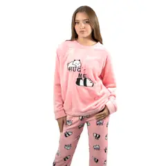 MEDIA LUNA - Pijama Mujer Polar de Invierno Diseño Pandita
