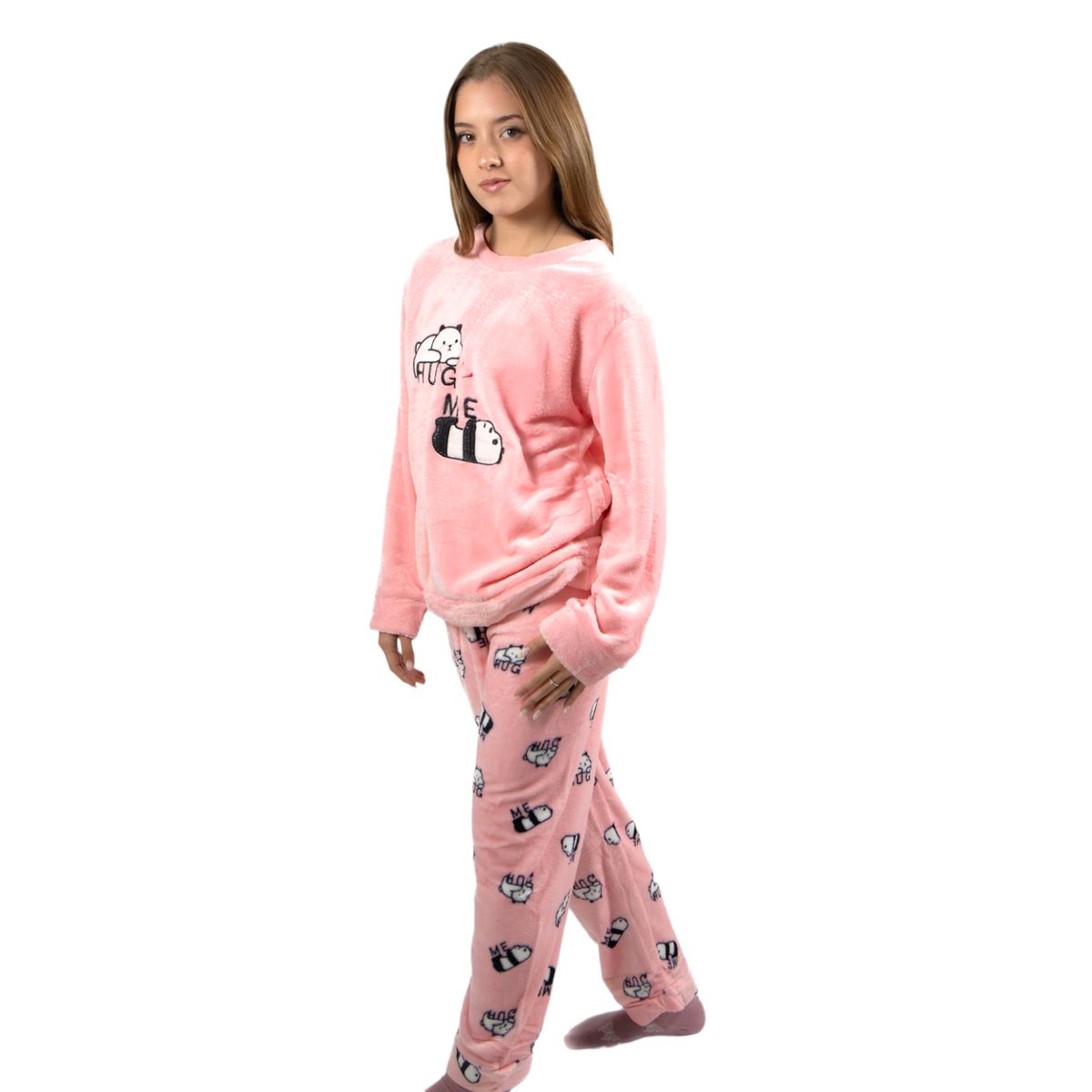 MEDIA LUNA - Pijama Mujer Polar de Invierno Diseño Pandita