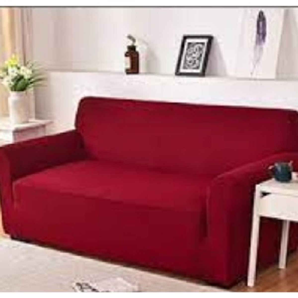 GENERICO - funda para sillon 2 cuerpo 140 a 180 elastizada, ajustable rojo unicolor…