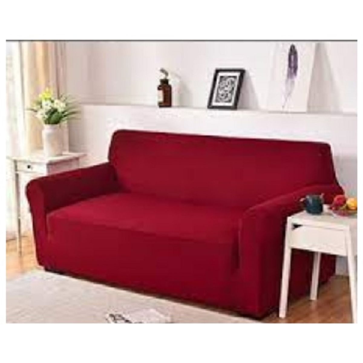 GENERICO - funda para sillon 2 cuerpo 140 a 180 elastizada, ajustable rojo unicolor…