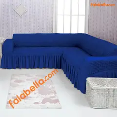 GENERICO - Fundas de sillones original Turco Tipo L o en L esquinero Azul Rey