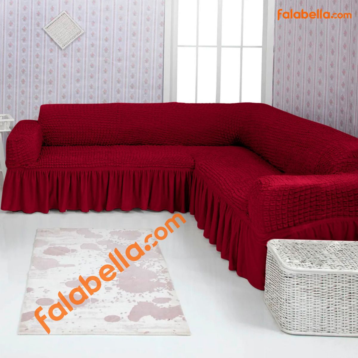 GENERICO - Forro de sillones en L  original Turco Rojo italiano