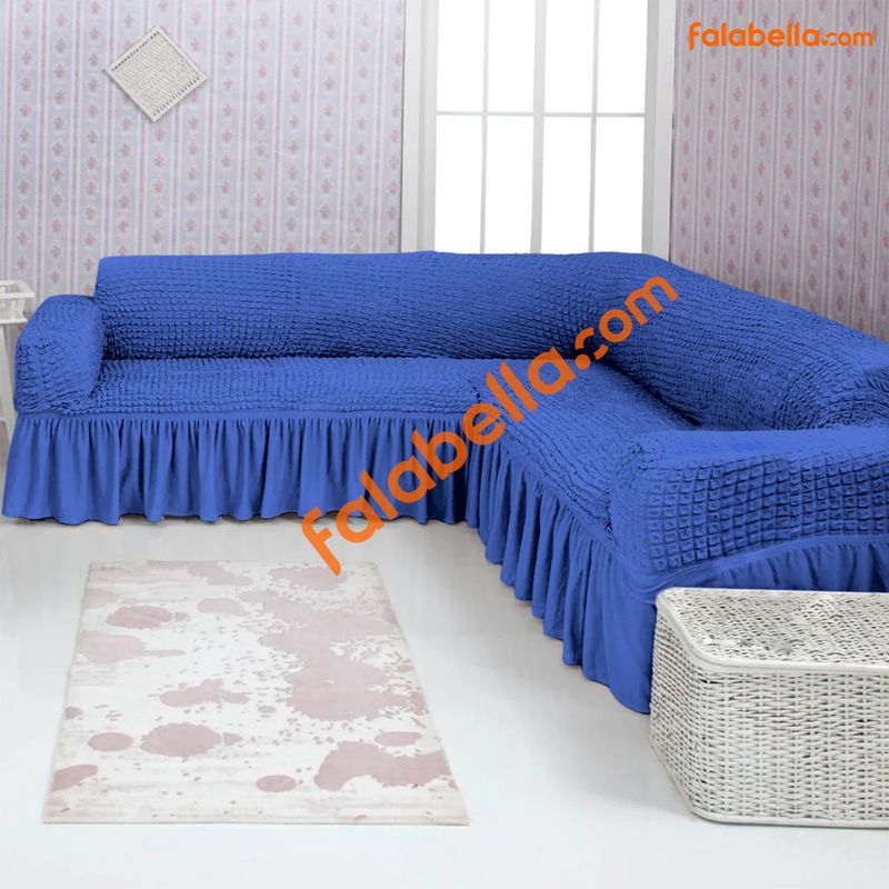 GENERICO - Forro de sillones en L  original Turco Azul claro
