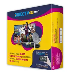 GENERICO - Antena DirecTV Prepago Satelital HD Kit FULL + 2 Directv GO - Gris