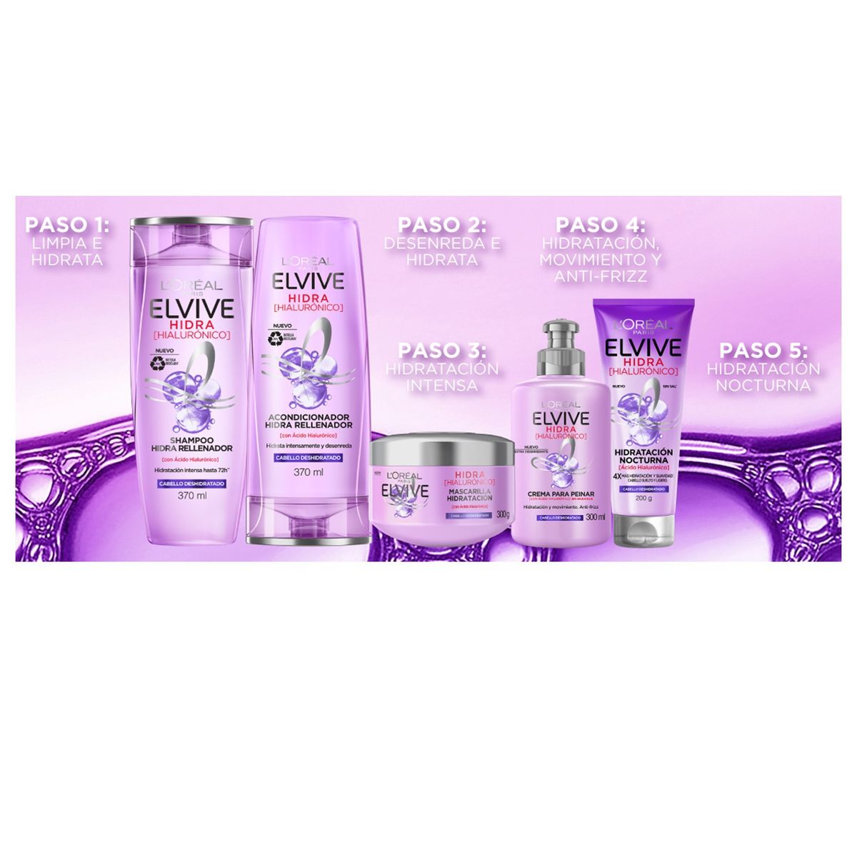 ELVIVE - Pack Elvive Hidra Hialuronico 5 Pasos