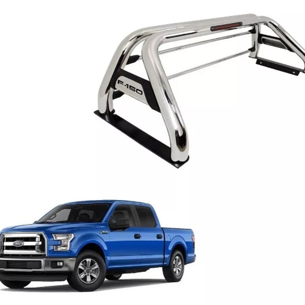 GENERICO - BARRA ANTIVUELCO PARA CAMIONETA CROMADO FORD F150