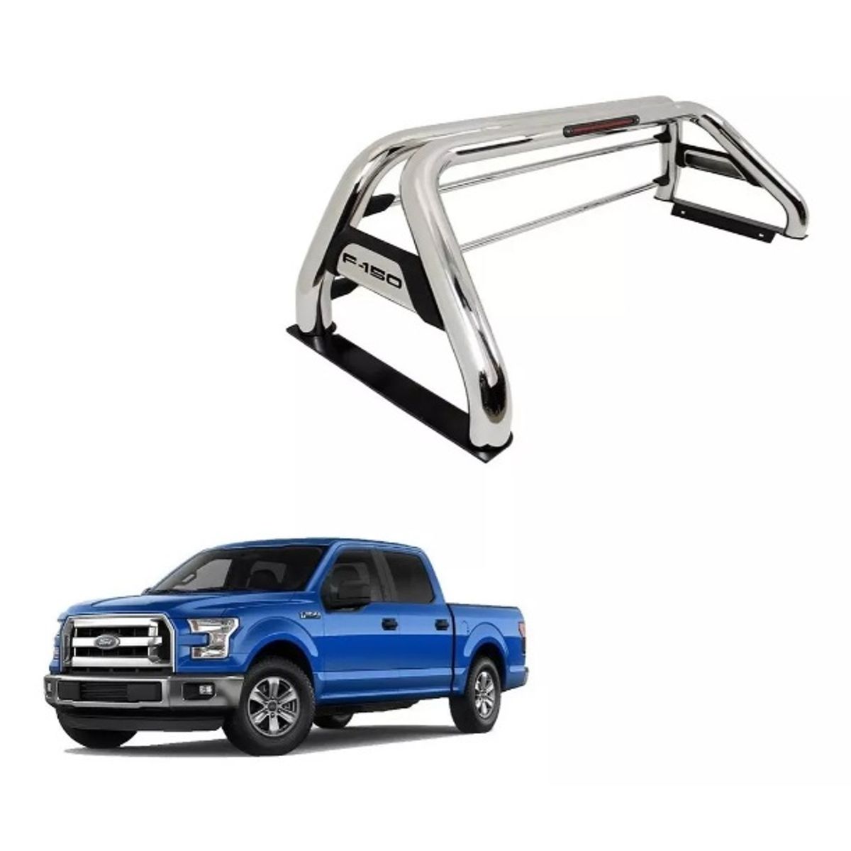 GENERICO - BARRA ANTIVUELCO PARA CAMIONETA CROMADO FORD F150