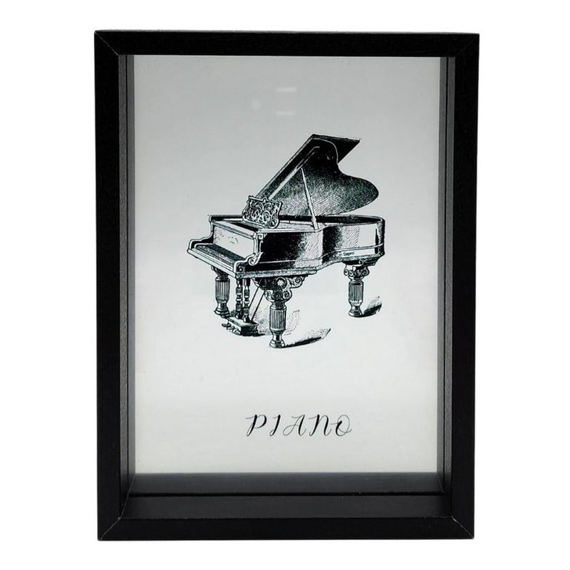 GENERICO - Cuadro De Vidrio Marco Negro Diseño Piano Decorativo Grande