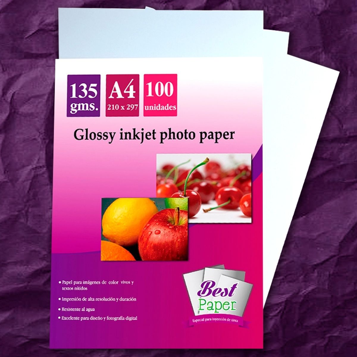 GENERICO - Papel fotográfico glossy 135g A4 X 100h…