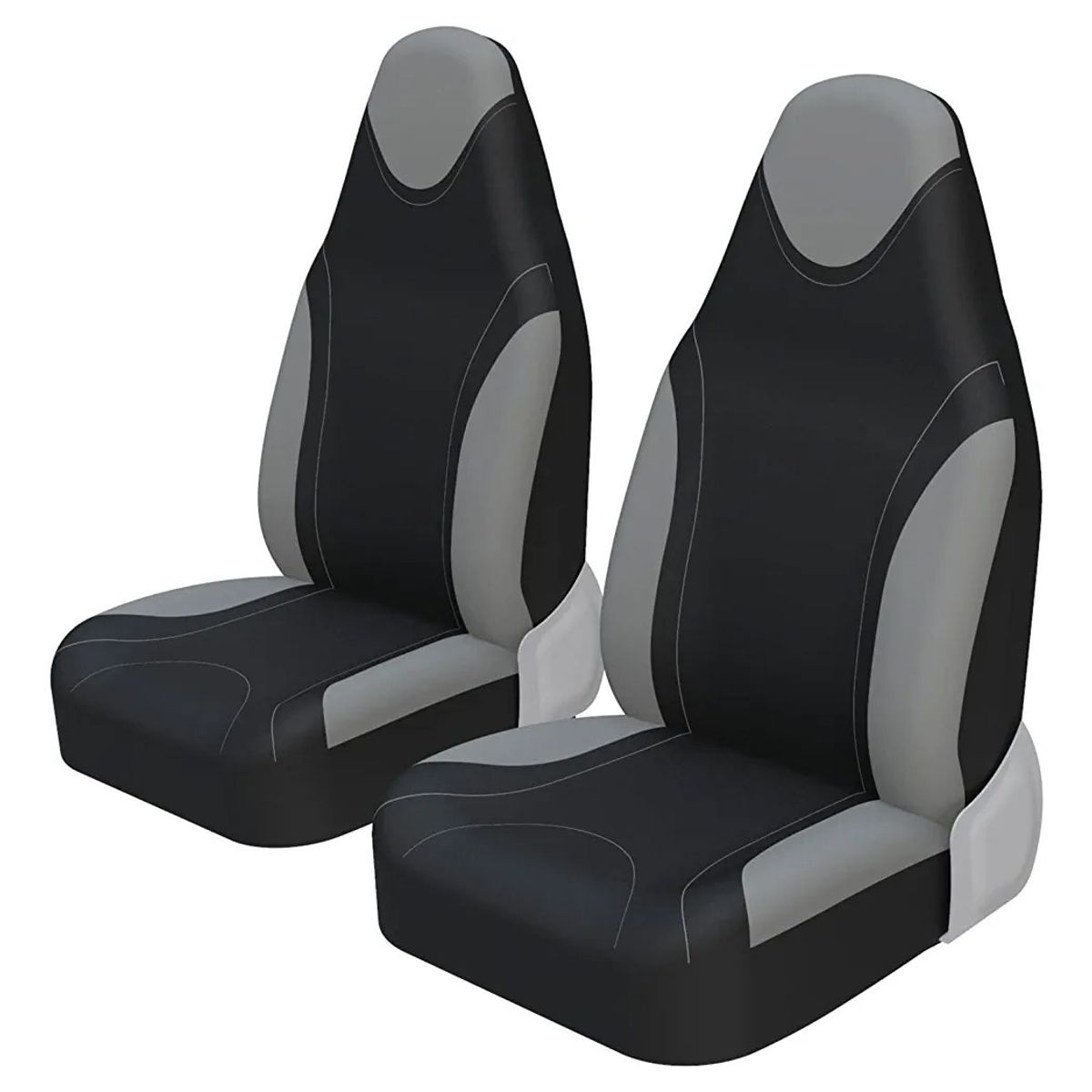GENERICO - X2 Funda Cubre Asiento Individual Delantero Tela gris