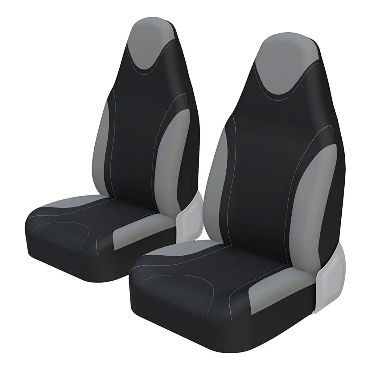 GENERICO - X2 Funda Cubre Asiento Individual Delantero Tela gris