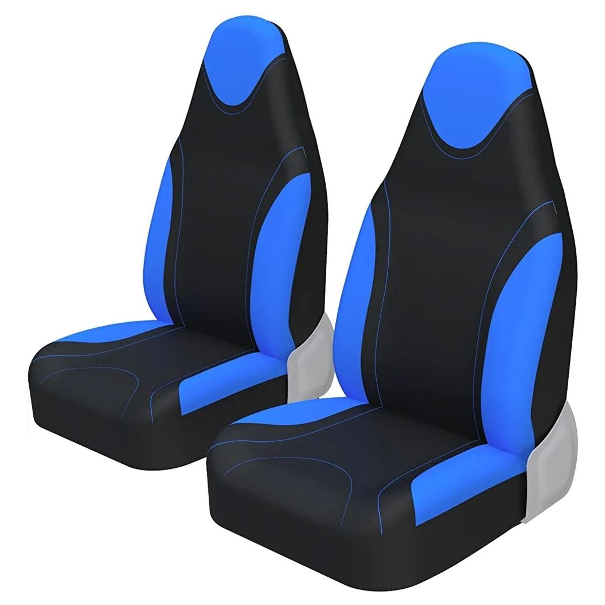 GENERICO - X2 Funda Cubre Asiento Individual Delantero Tela AZUL