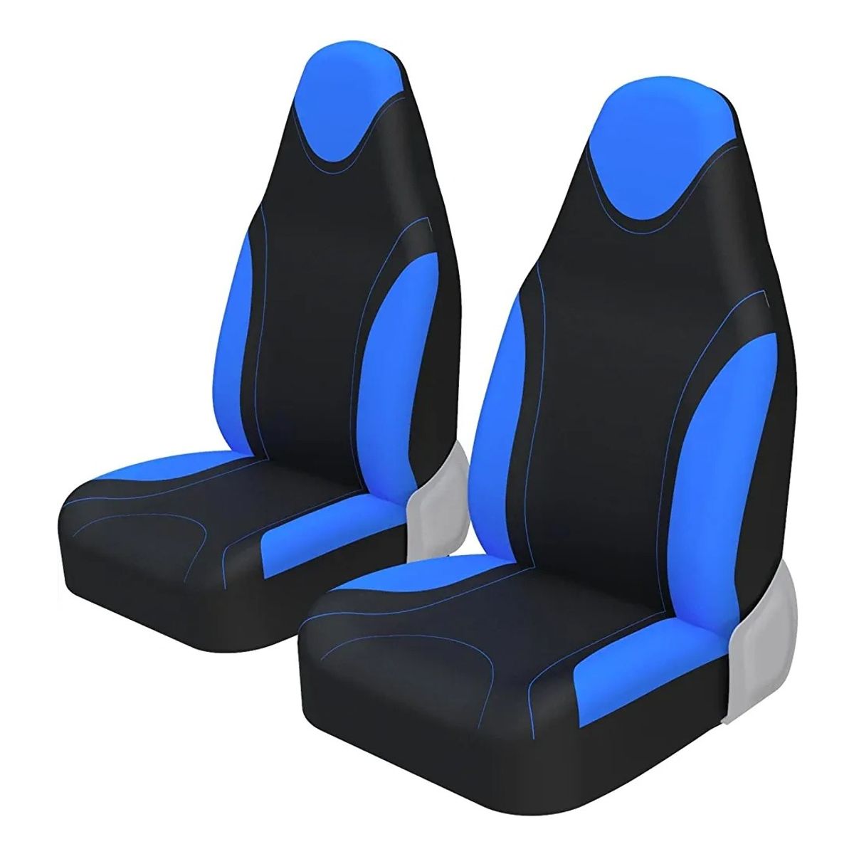 GENERICO - X2 Funda Cubre Asiento Individual Delantero Tela AZUL