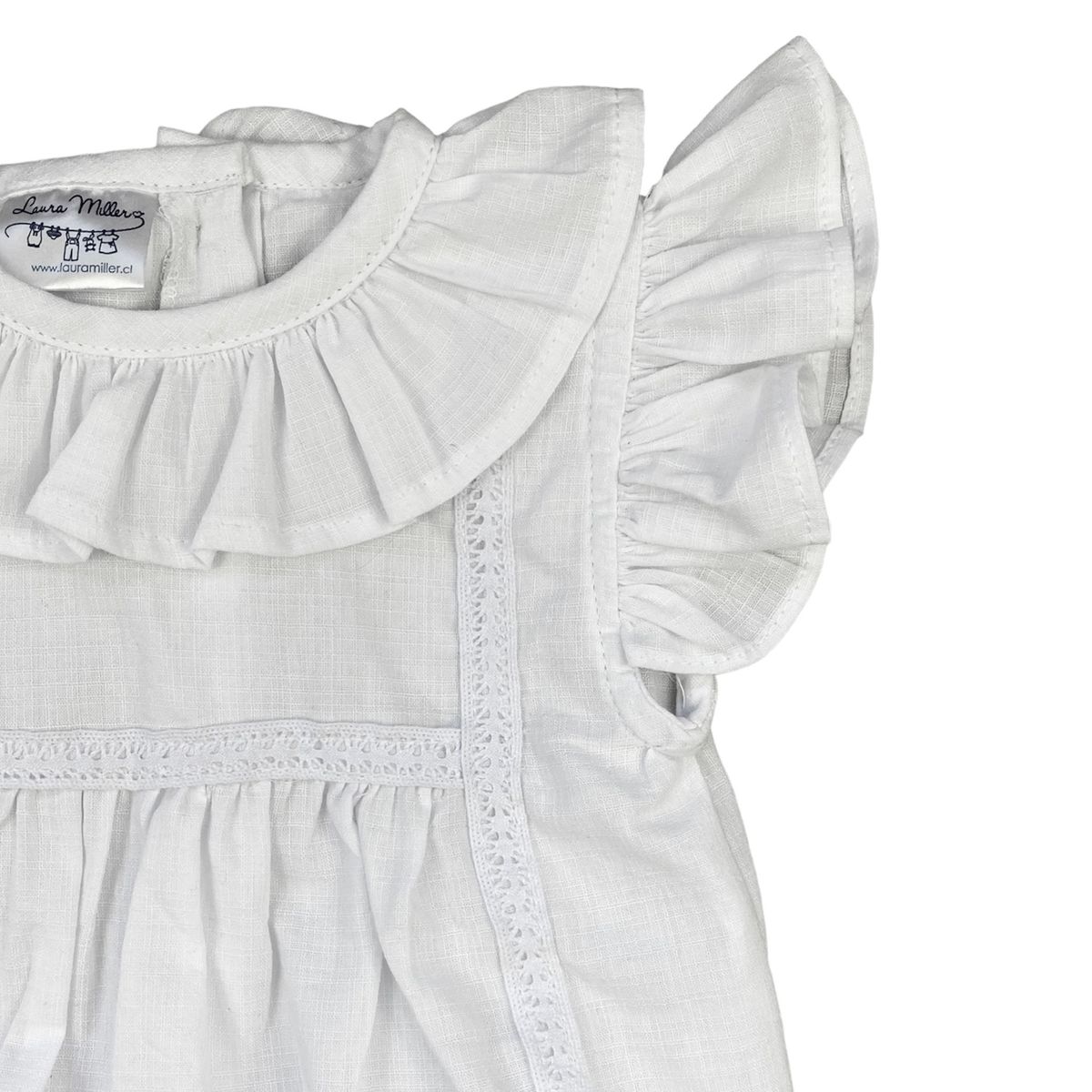 LAURA MILLER - Bombacho blanco broderie niña