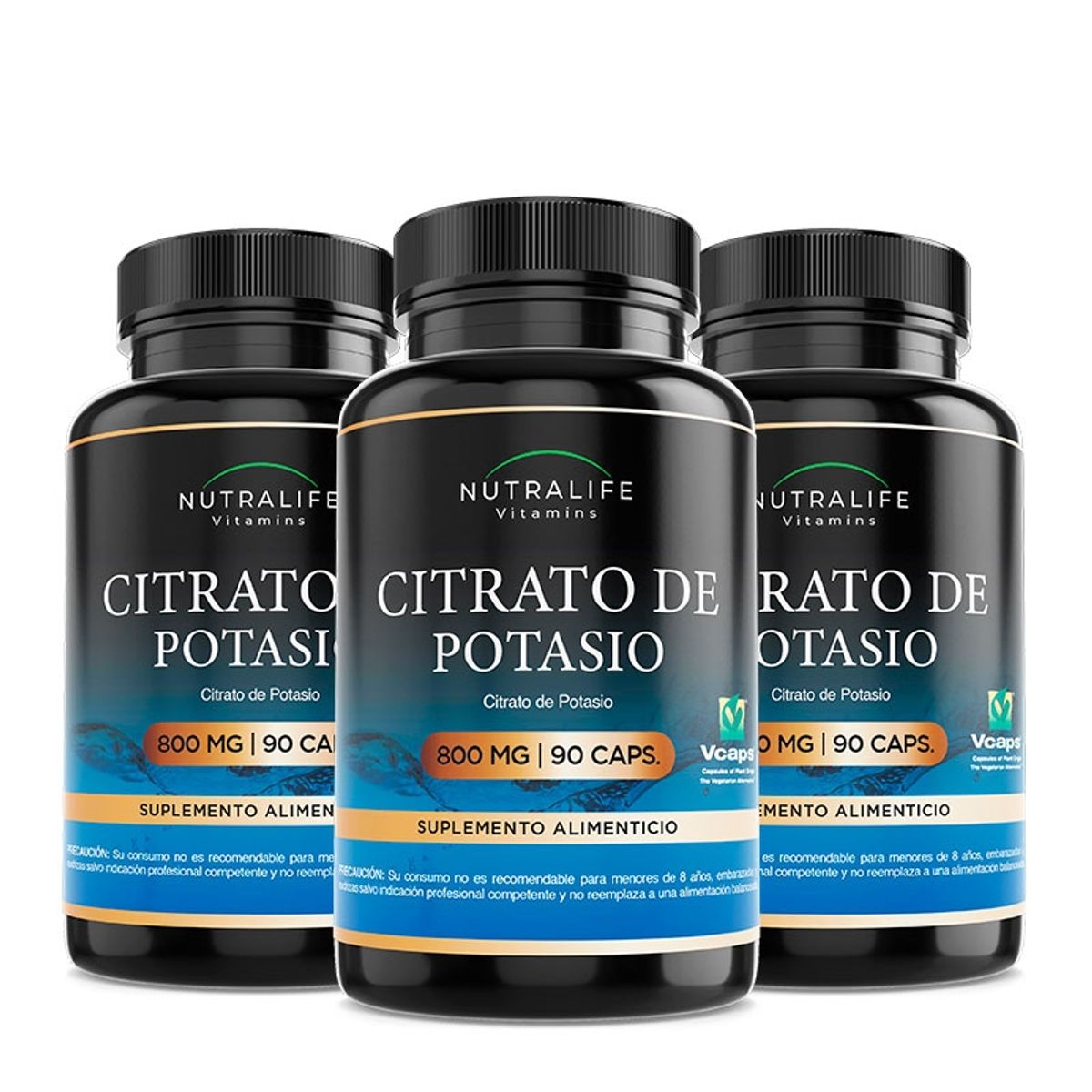 NUTRALIFE - Citrato De Potasio Puro Lf 270 Capsulas 800mg 3x90 Caps