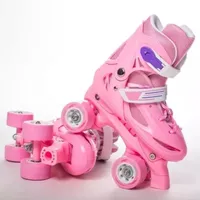 Patines 4 Ruedas Roller Rosado De Niña M