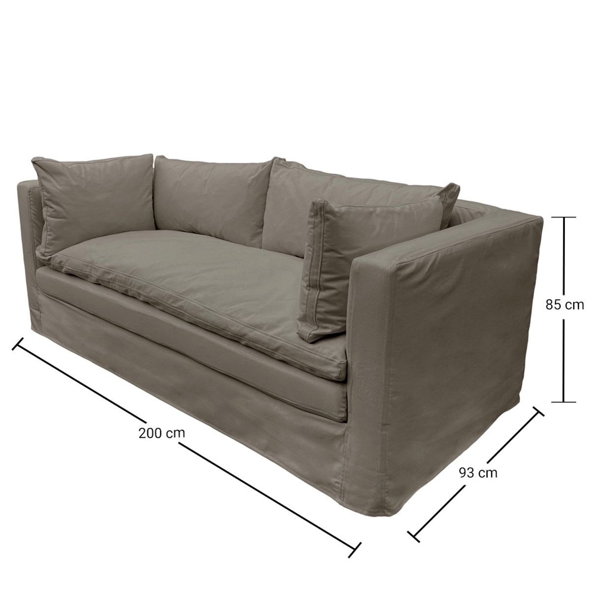 SOFAS HOME - SOFA PUELO CHENILLE GRIS PIEDRA 3C