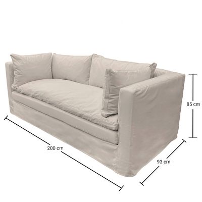 Imagen 2 del producto SOFA PUELO CHENILLE HUESO 3C