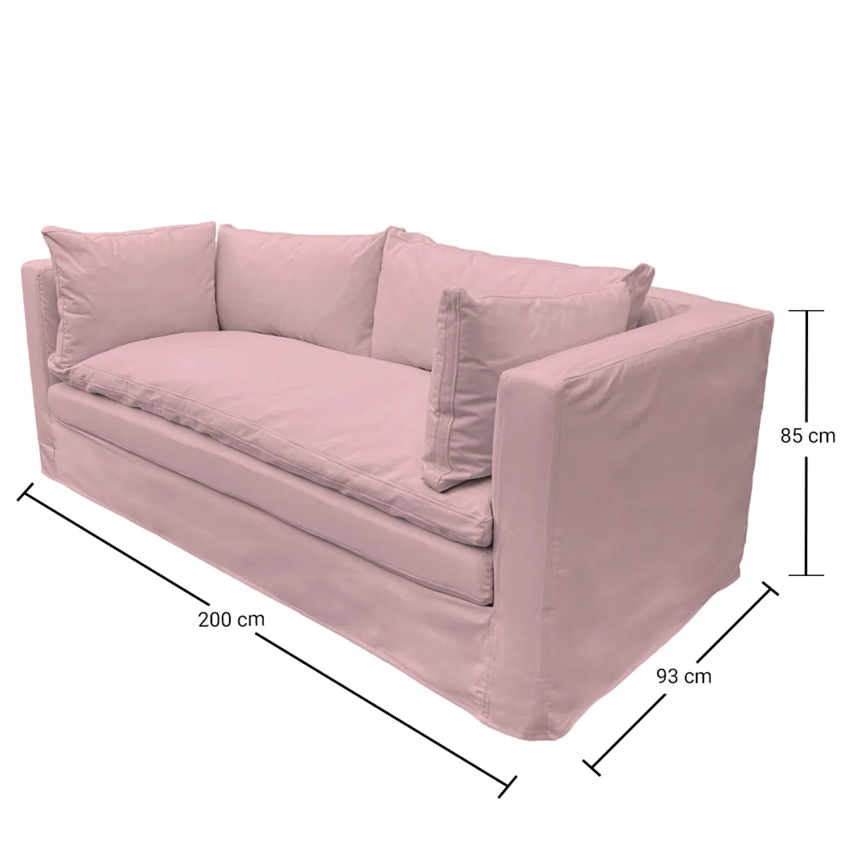 SOFAS HOME - SOFA PUELO CHENILLE PALO ROSA 3C