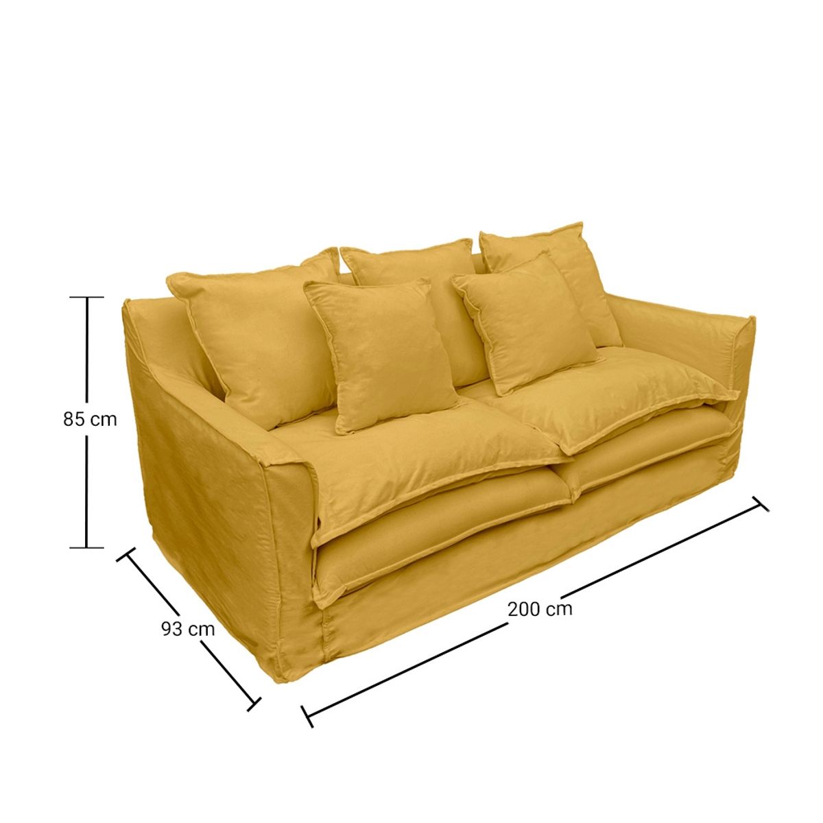 SOFAS HOME - SOFA PUANGUE CHENILLE AZAFRAN 3C