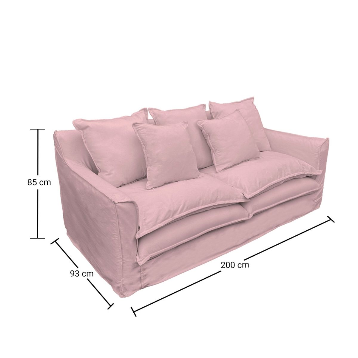 SOFAS HOME - SOFA PUANGUE CHENILLE PALO ROSA 3C