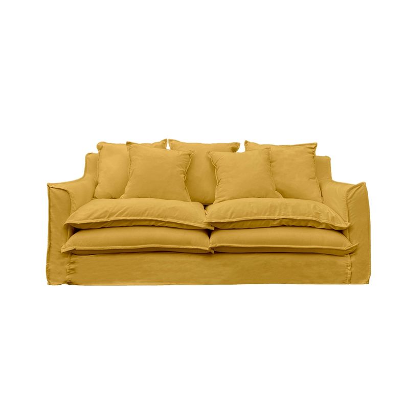 SOFAS HOME - SOFA PUANGUE LINO AZAFRAN 3C