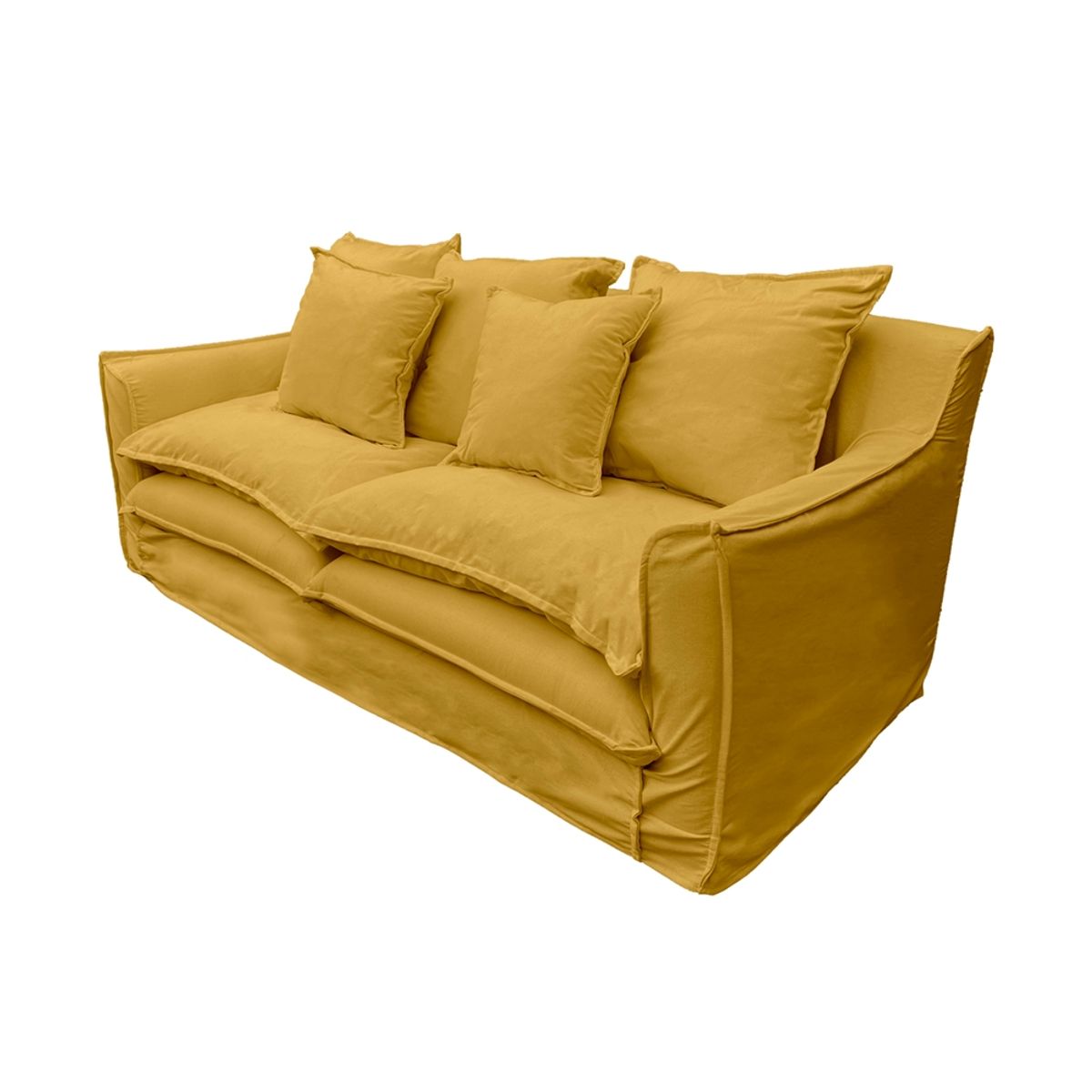 SOFAS HOME - SOFA PUANGUE LINO AZAFRAN 3C