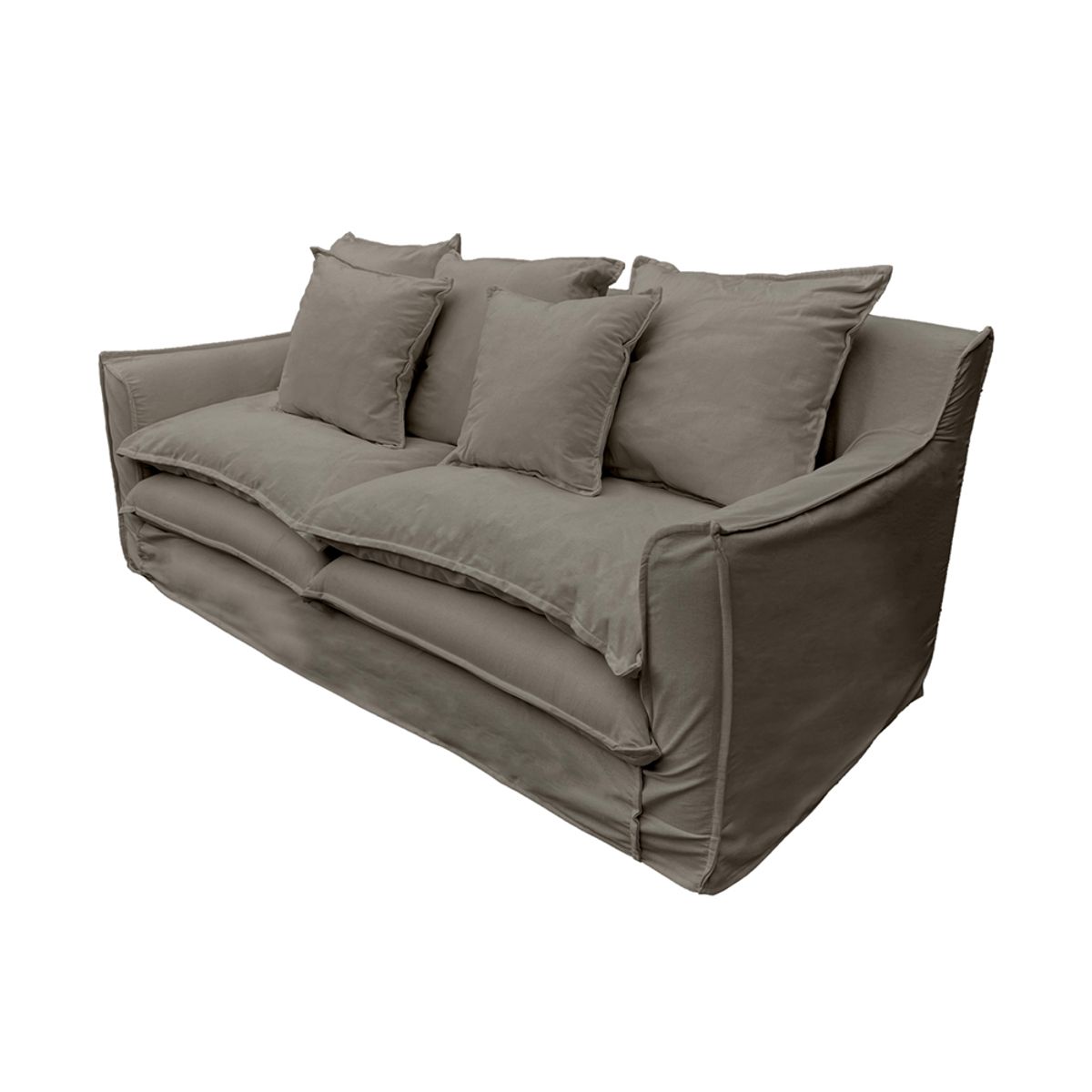 SOFAS HOME - SOFA PUANGUE LINO GRIS PIEDRA 3C