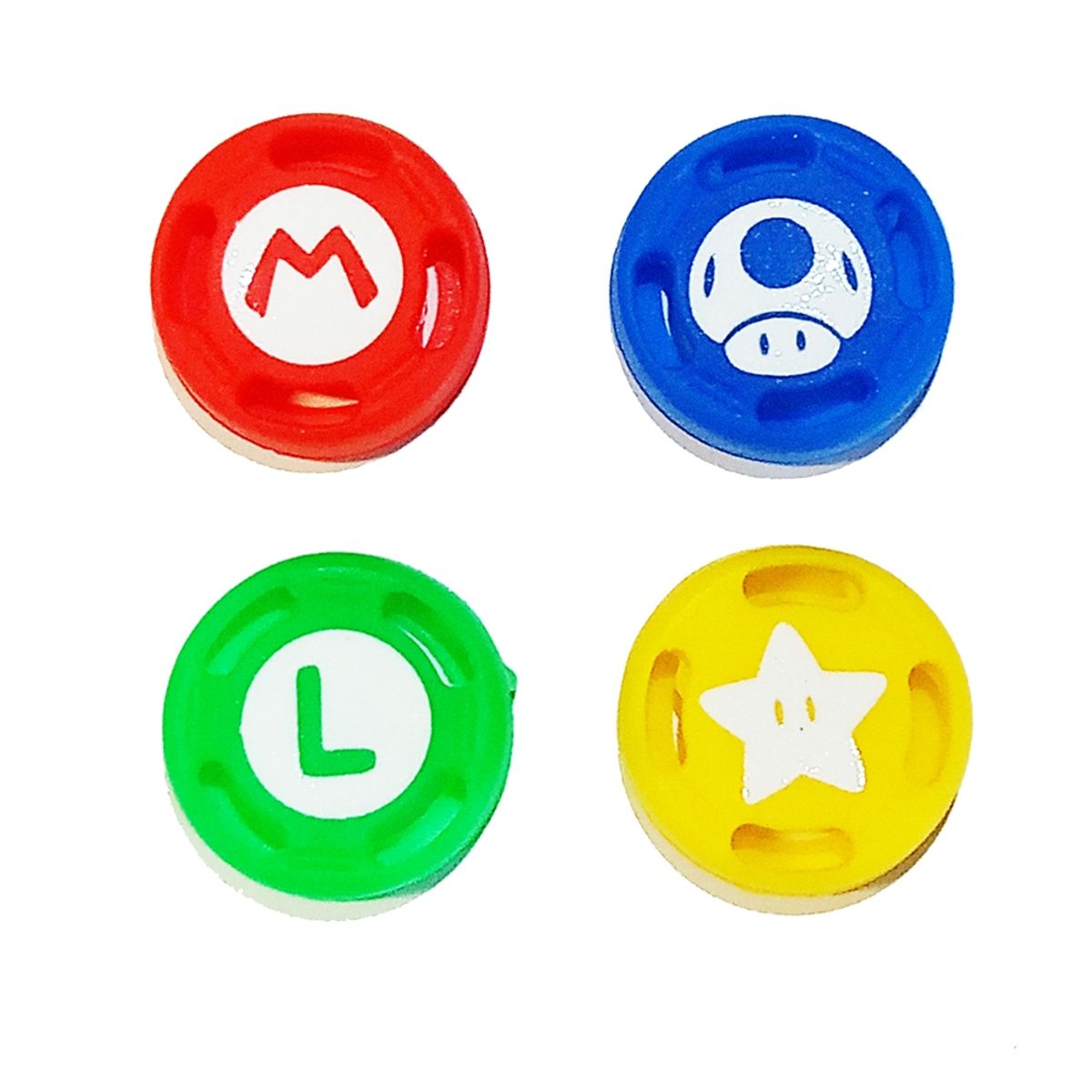 GENERICO - X4 Protectores Mario Joycon Thumb Grips Silicon Nintendo Switch…