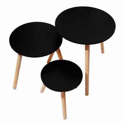 Imagen 2 del producto Set 3 mesas de centro madera negra