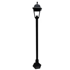 BP ILUMINACION - Farol Pedestal 1,22m 4 Caras Sintético Negro Ip44 BP