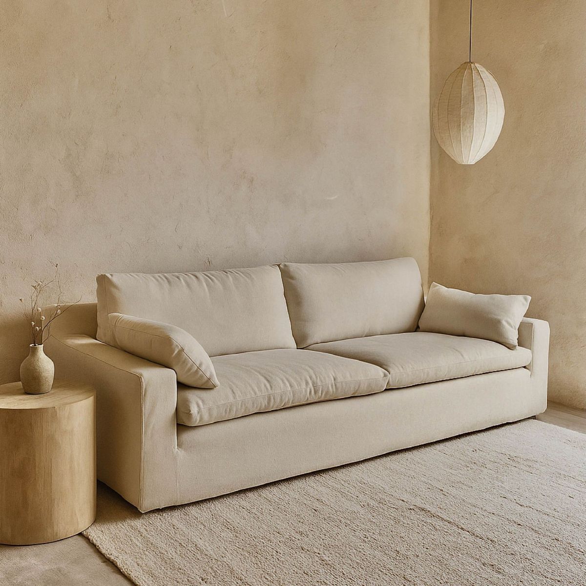 MILK - Sofá 3 Cuerpos Jacques Crudo