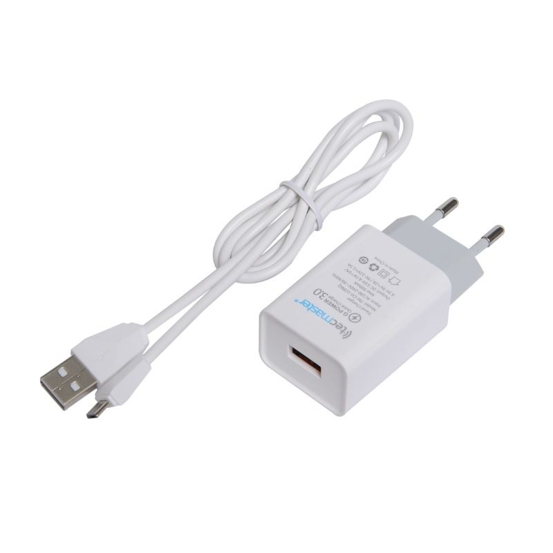 TECMASTER - Cargador Para Celular 3A Usb 18w Incluye Cable Micro Usb