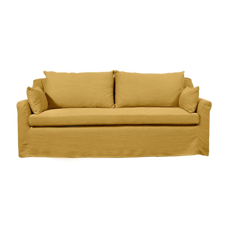 SOFAS HOME - SOFA LIRCAY LINO AZAFRAN 3C