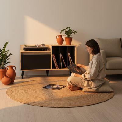 Imagen 2 del producto Rack vinilo cafe claro