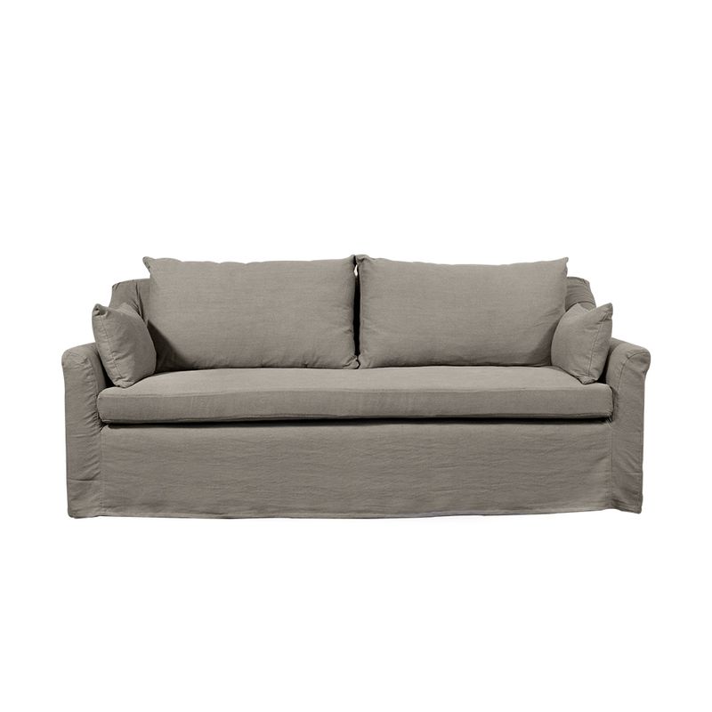 SOFAS HOME - SOFA LIRCAY LINO GRIS PIEDRA 3C