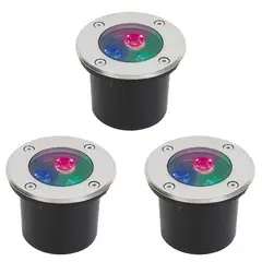 HB LEDS - Pack 3 Foco LED Piso 3W 220V RGB