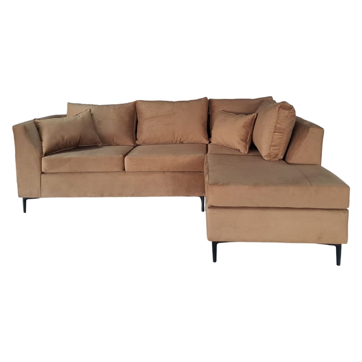 MUEBLERIA LATINA - SECCIONAL FELPA ESTOCOLMO CHICO DERECHO CAMEL