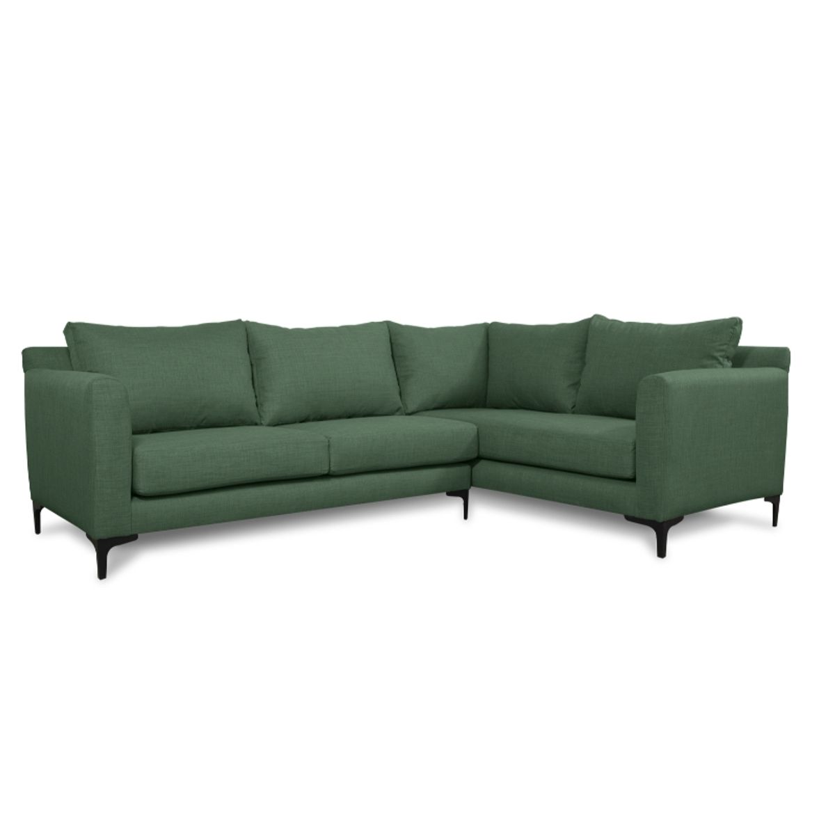 SOFAS HOME - SECCIONAL ALANNA CHENILLE TIPO LINO VERDE