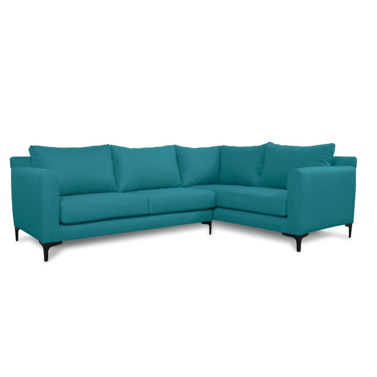 SOFAS HOME - SECCIONAL ALANNA CHENILLE TIPO LINO TURQUESA