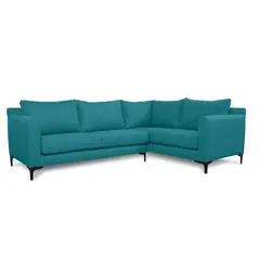 SOFAS HOME - SECCIONAL ALANNA CHENILLE TIPO LINO TURQUESA