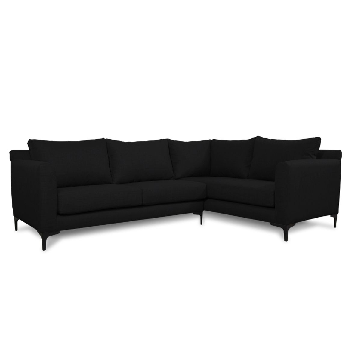 SOFAS HOME - SECCIONAL ALANNA CHENILLE TIPO LINO NEGRO