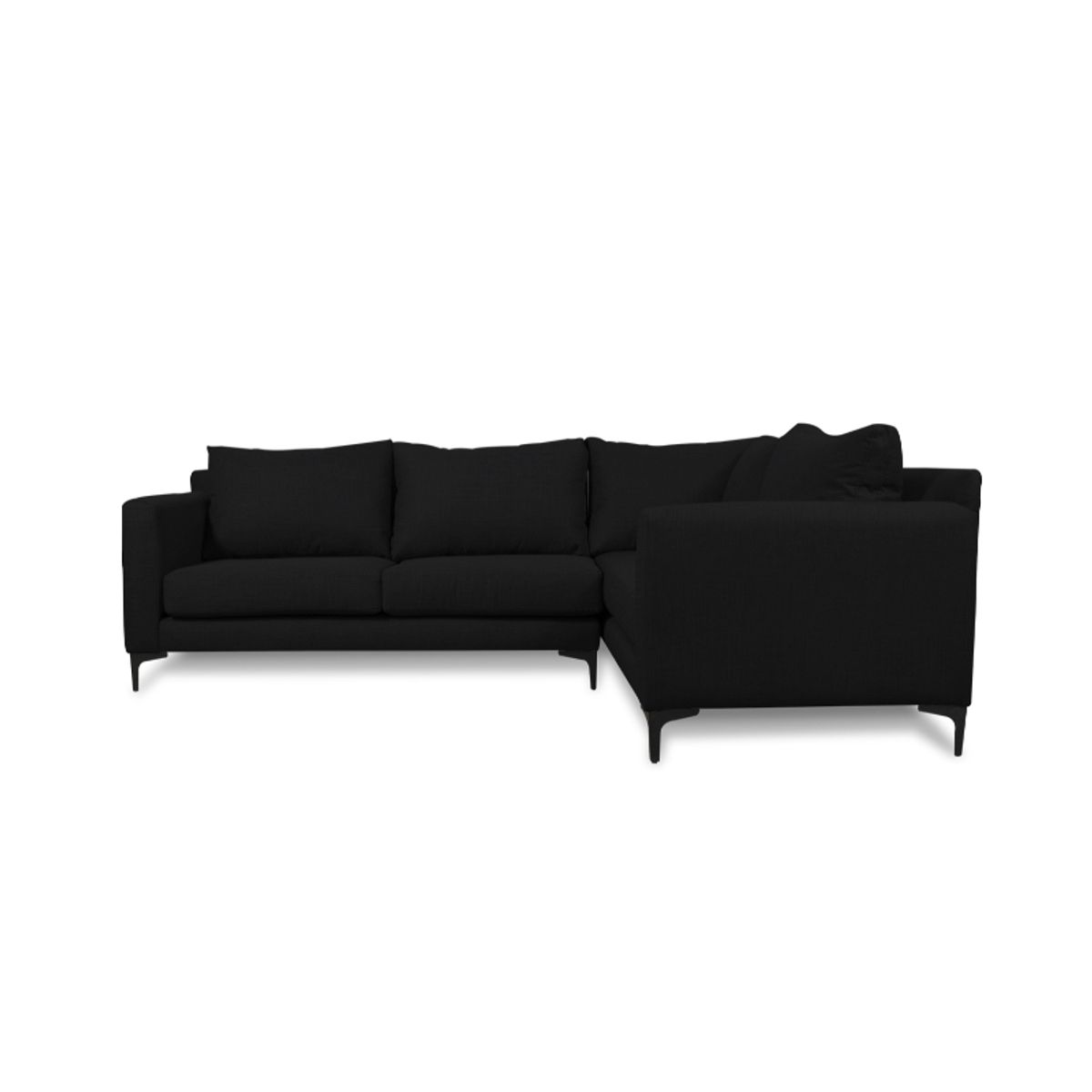 SOFAS HOME - SECCIONAL ALANNA CHENILLE TIPO LINO NEGRO
