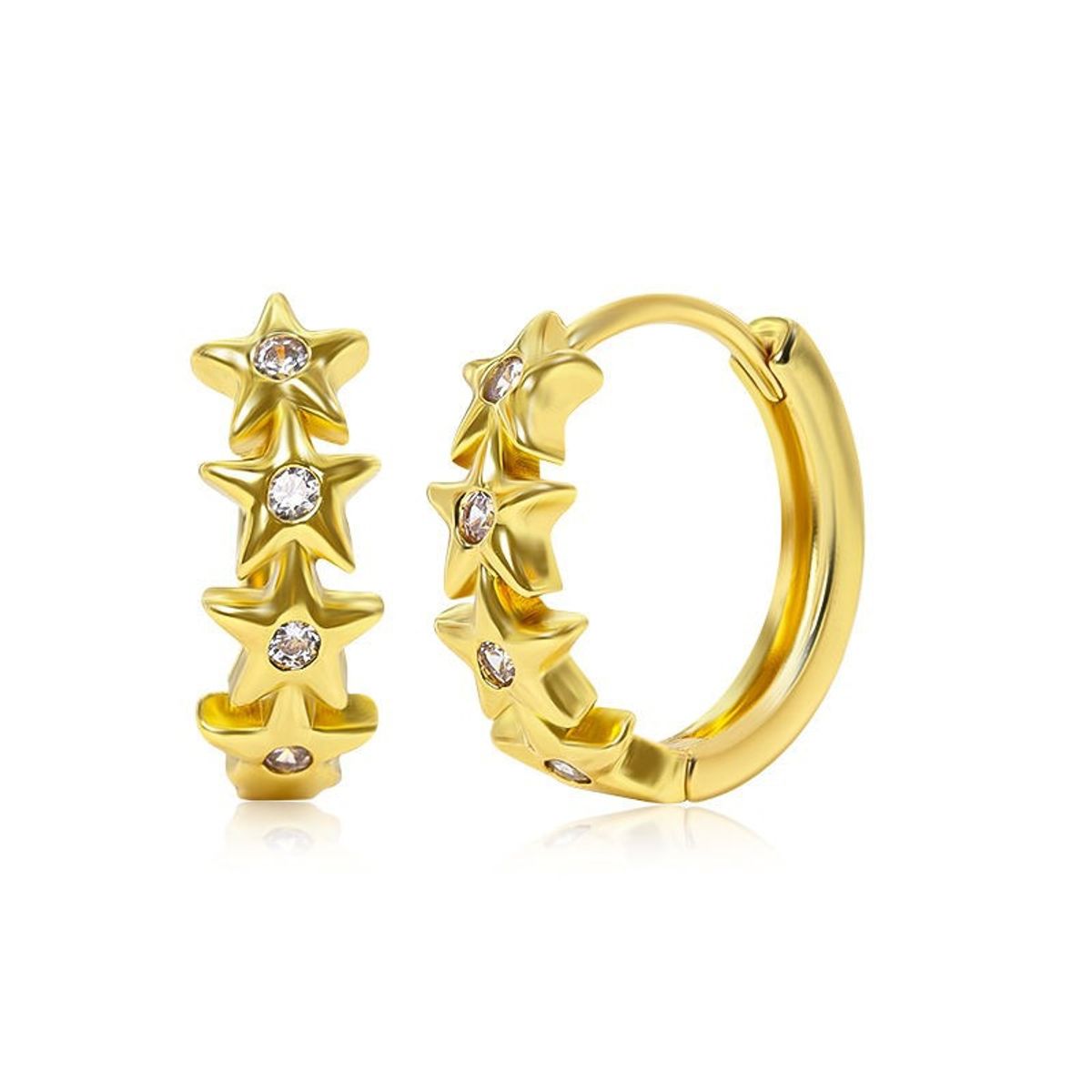 GENERICO - Aros Argollas Hipoalergénico Dorado con Estrella